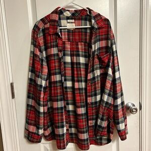 ✨ 5 for $50✨ American Eagle Red and Blue Plaid Flannel Shirt